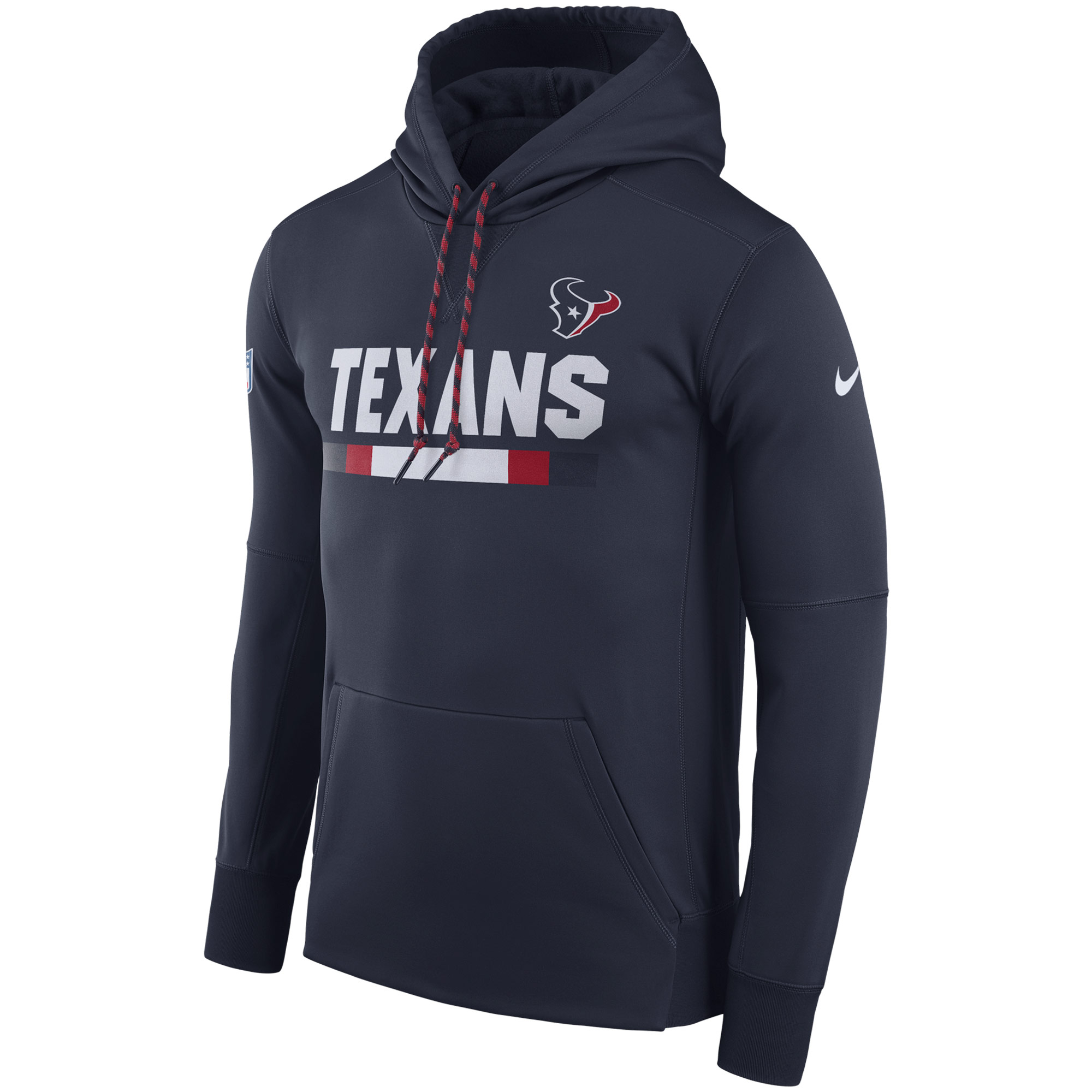 NFL Men Houston Texans Nike Navy Sideline ThermaFit Performance PO Hoodie->houston texans->NFL Jersey
